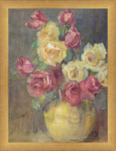 Load image into Gallery viewer, Red and Yellow Roses in a Vase
