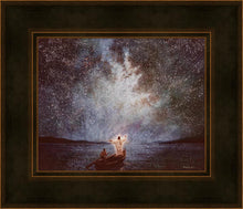 Load image into Gallery viewer, Calm and Stars painting depicts Jesus calming the seas during a great storm, &amp; then seeing stars after the calm - Yongsung Kim | Havenlight | Christian Artwork
