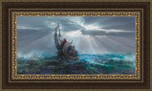 Load image into Gallery viewer, Peace Be Still is a painting that depicts Jesus Christ calming the raging sea amidst a storm - Yongsung Kim | Havenlight | Christian Artwork
