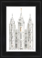 Load image into Gallery viewer, Salt Lake City Temple Watercolor in Gray
