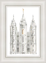 Load image into Gallery viewer, Salt Lake City Temple Watercolor in Gray
