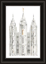 Load image into Gallery viewer, Salt Lake City Temple Watercolor in Gray
