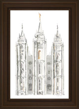 Load image into Gallery viewer, Salt Lake City Temple Watercolor in Gray
