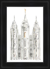Load image into Gallery viewer, Salt Lake City Temple Watercolor in Gray

