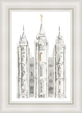 Load image into Gallery viewer, Salt Lake City Temple Watercolor in Gray

