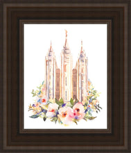Load image into Gallery viewer, Salt Lake City Temple Floral Watercolor
