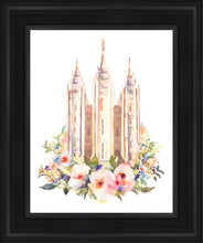 Load image into Gallery viewer, Salt Lake City Temple Floral Watercolor

