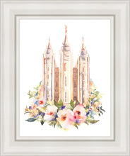 Load image into Gallery viewer, Salt Lake City Temple Floral Watercolor
