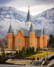 Load image into Gallery viewer, Provo City Center Temple - Snowy Mountains
