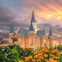 Load image into Gallery viewer, Provo City Center Temple Orange Flowers
