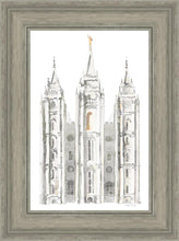 Load image into Gallery viewer, Salt Lake City Temple Watercolor in Gray
