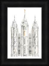 Load image into Gallery viewer, Salt Lake City Temple Watercolor in Gray

