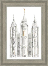 Load image into Gallery viewer, Salt Lake City Temple Watercolor in Gray
