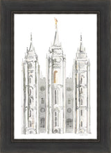 Load image into Gallery viewer, Salt Lake City Temple Watercolor in Gray
