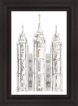 Load image into Gallery viewer, Salt Lake City Temple Watercolor in Gray
