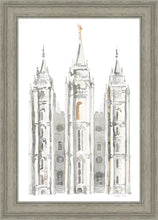 Load image into Gallery viewer, Salt Lake City Temple Watercolor in Gray
