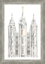 Load image into Gallery viewer, Salt Lake City Temple Watercolor in Gray

