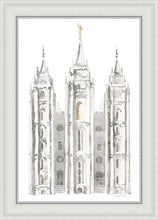 Load image into Gallery viewer, Salt Lake City Temple Watercolor in Gray
