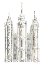 Load image into Gallery viewer, Salt Lake City Temple Watercolor in Gray
