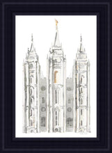 Load image into Gallery viewer, Salt Lake City Temple Watercolor in Gray
