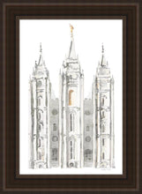 Load image into Gallery viewer, Salt Lake City Temple Watercolor in Gray
