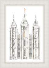 Load image into Gallery viewer, Salt Lake City Temple Watercolor in Gray
