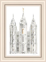 Load image into Gallery viewer, Salt Lake City Temple Watercolor in Gray
