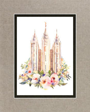 Load image into Gallery viewer, Salt Lake City Temple Floral Watercolor
