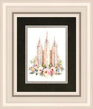 Load image into Gallery viewer, Salt Lake City Temple Floral Watercolor
