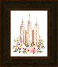 Load image into Gallery viewer, Salt Lake City Temple Floral Watercolor
