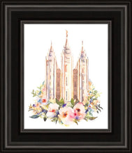 Load image into Gallery viewer, Salt Lake City Temple Floral Watercolor

