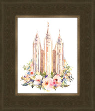 Load image into Gallery viewer, Salt Lake City Temple Floral Watercolor

