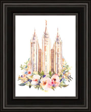 Load image into Gallery viewer, Salt Lake City Temple Floral Watercolor
