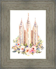 Load image into Gallery viewer, Salt Lake City Temple Floral Watercolor
