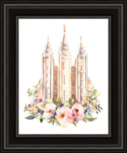 Load image into Gallery viewer, Salt Lake City Temple Floral Watercolor
