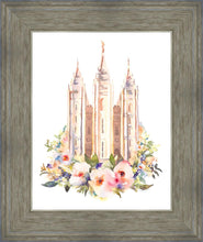 Load image into Gallery viewer, Salt Lake City Temple Floral Watercolor

