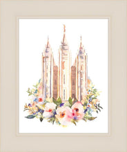 Load image into Gallery viewer, Salt Lake City Temple Floral Watercolor
