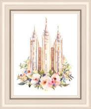 Load image into Gallery viewer, Salt Lake City Temple Floral Watercolor

