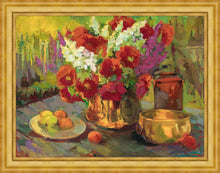 Load image into Gallery viewer, Copper, Brass, and Poppies Large Wall Art
