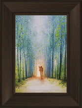 Load image into Gallery viewer, The Shepherd's Path is a painting that depicts Jesus Christ carry a lamb while walking down a narrow path in the forest - Yongsung Kim | Havenlight | Christian Artwork
