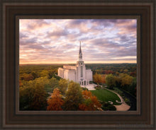 Load image into Gallery viewer, Boston Sunset Aerial Open Edition Canvas / 11 X 14 Brown Frame Art

