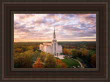 Load image into Gallery viewer, Boston Sunset Aerial Open Edition Canvas / 12 X 18 Brown Frame Art
