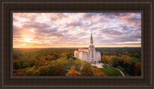 Load image into Gallery viewer, Boston Sunset Aerial Open Edition Canvas / 15 X 30 Brown Frame Art
