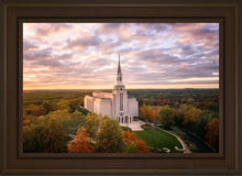 Load image into Gallery viewer, Boston Sunset Aerial Open Edition Canvas / 20 X 30 Brown Frame Art
