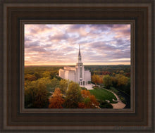 Load image into Gallery viewer, Boston Sunset Aerial Open Edition Canvas / 8 X 10 Brown Frame Art

