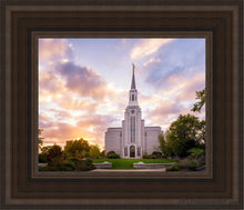 Load image into Gallery viewer, Boston Sunset Open Edition Canvas / 8 X 10 Brown Frame Art
