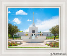 Load image into Gallery viewer, Denver Daytime Fountain Open Edition Canvas / 11 X 14 White Frame Art
