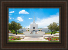 Load image into Gallery viewer, Denver Daytime Fountain Open Edition Canvas / 12 X 18 Brown Frame Art
