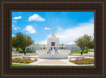 Load image into Gallery viewer, Denver Daytime Fountain Open Edition Canvas / 14 X 21 Brown Frame Art

