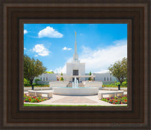 Load image into Gallery viewer, Denver Daytime Fountain Open Edition Canvas / 8 X 10 Brown Frame Art
